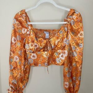 Rue21 Orange Floral Blouse